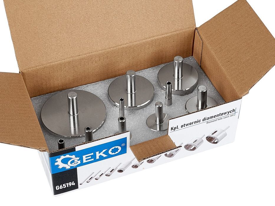 Set carote diamantate pentru gresie si faianta 6-68mm 10 piese geko