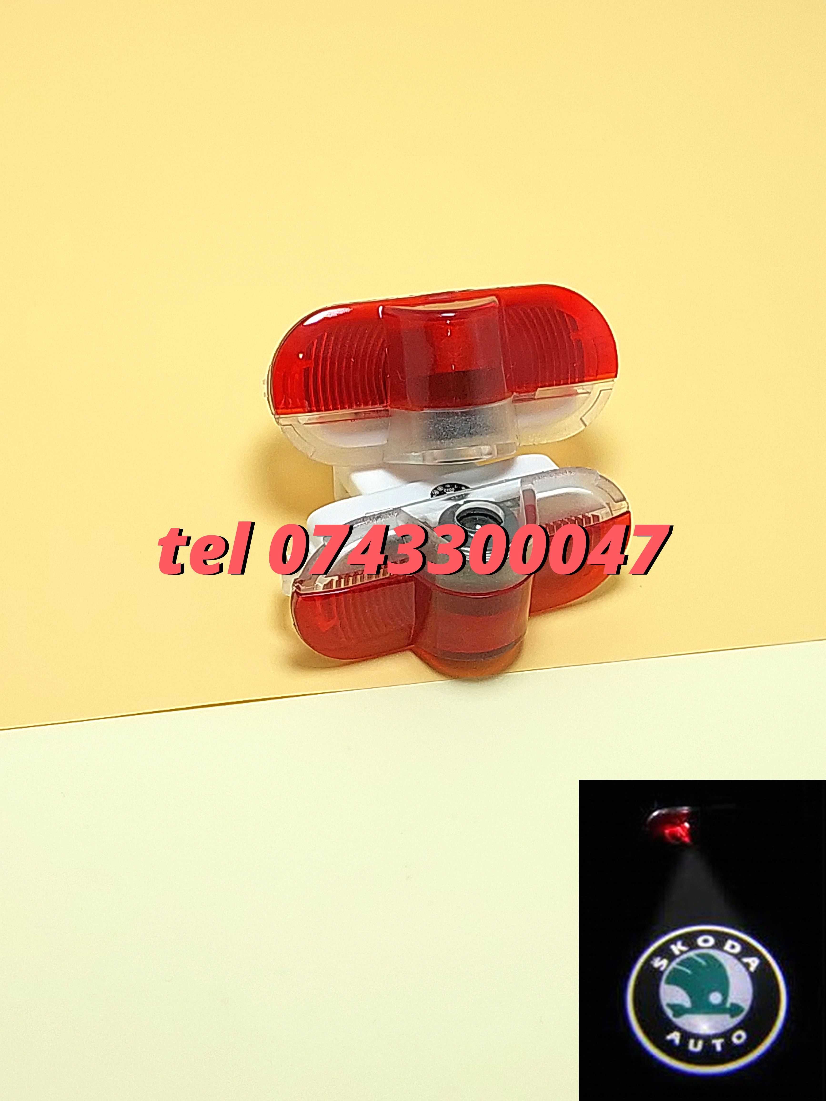 Set 2 Proiectoare Cu Logo Dedicate Skoda Octavia