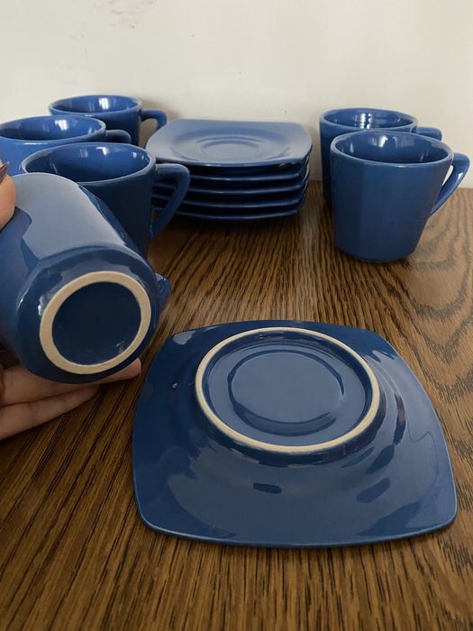 Set cani de portelan albastre