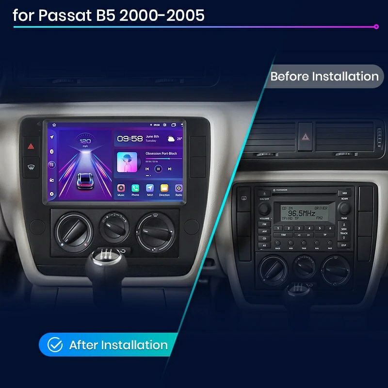 Navigatie Android dedicata pentru VW Passat B5 (2000-2005).