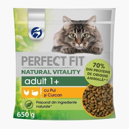 Hrană uscată pentru pisici, 650g, cu pui și curcan Perfect Fit