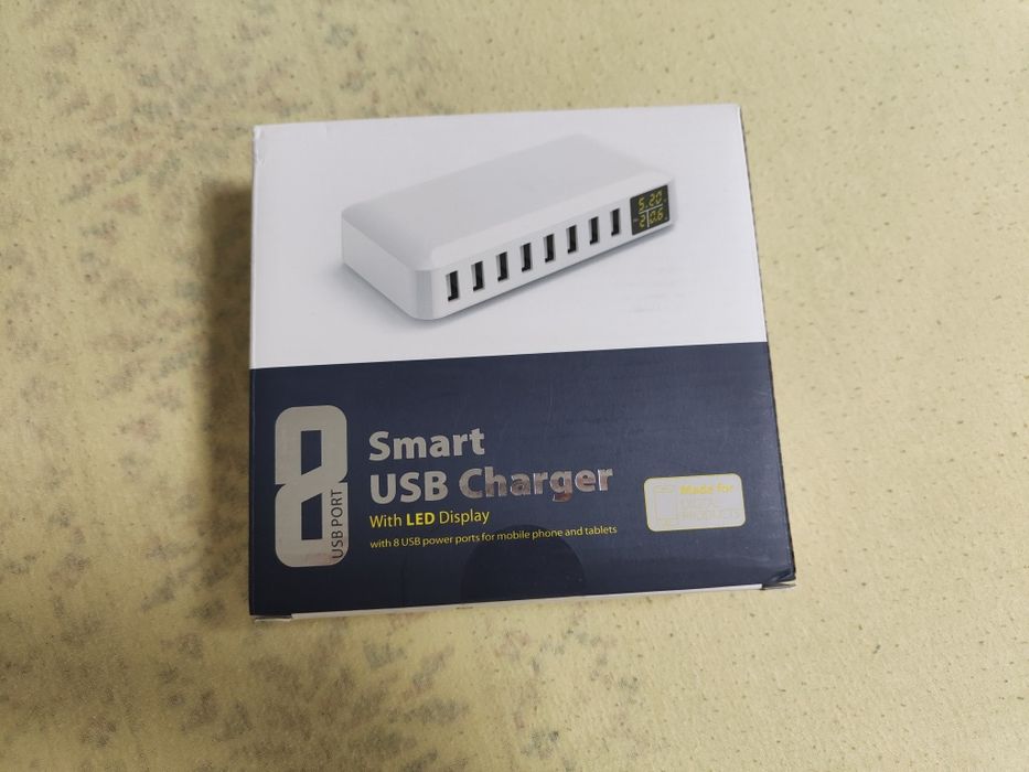 Vând Incarcator USB inteligent iLepo, 8 porturi, 50W, 8A, cu ecran LCD