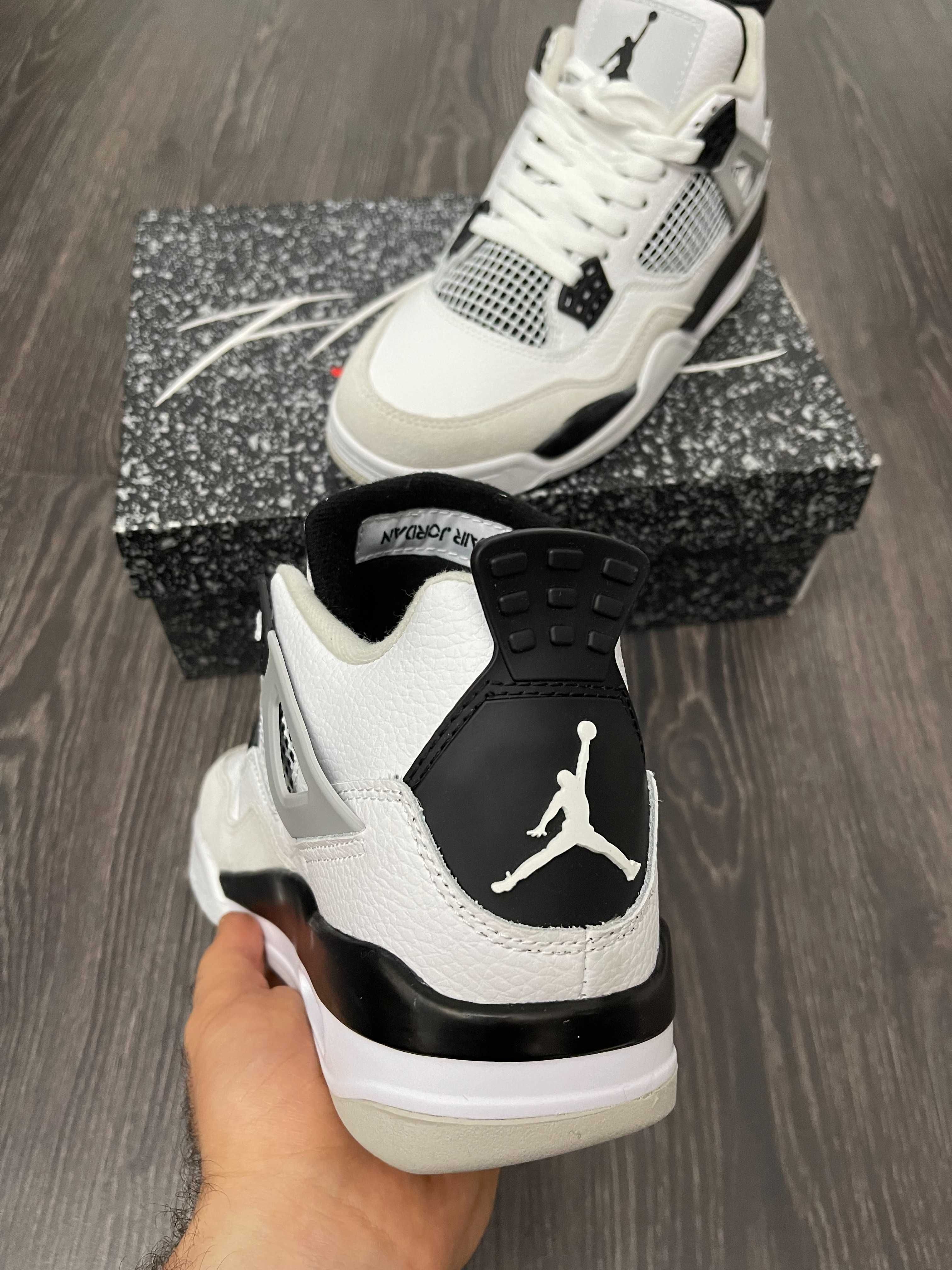 Adidasi JORDAN 4 Retro Military Black - Produs NOU PREMIUM din Piele