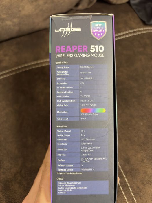 Продавам мишка Gaming Urage REAPER 510