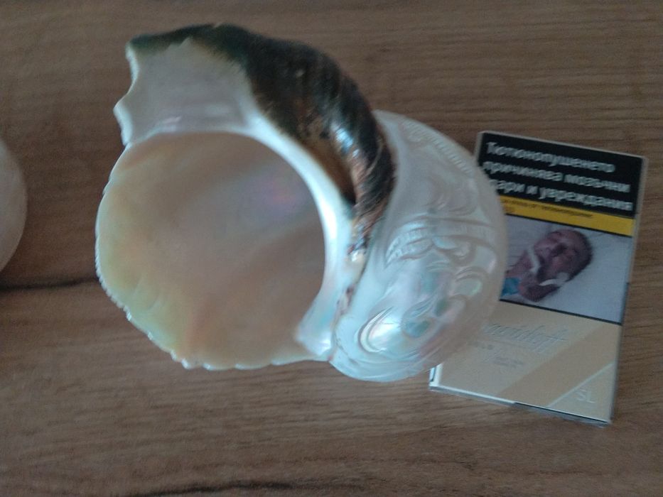 Продавам седефени рапани с ръчна резба върху тях