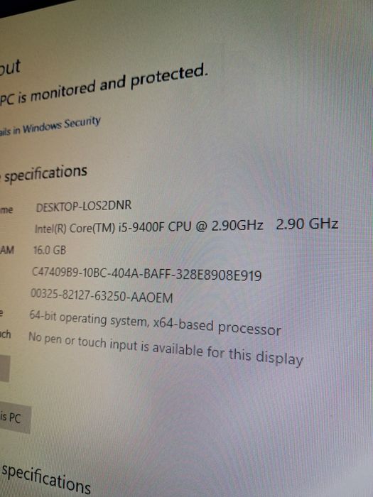 Vand pc gaming i5 9400f