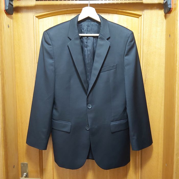 Sacou HUGO BOSS, din lână 100%, negru, mărimea 46