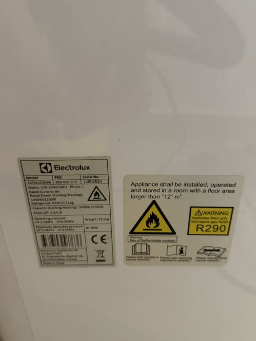 Aer conditionat portabil Electrolux 12000 BTU