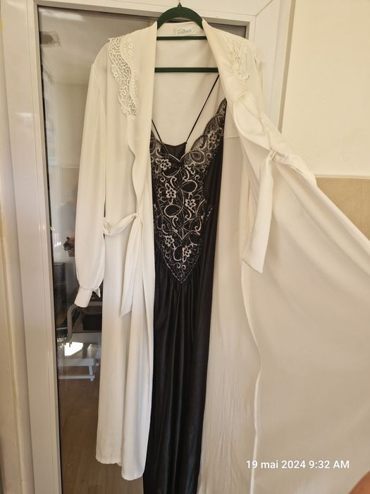 Halat satin cu dantela,Pijama dama