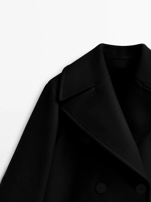 Palton Massimo Dutti, scurt, negru