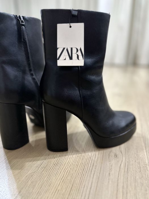 Боти Zara - телешка кожа