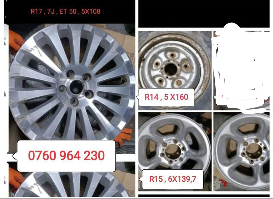 1 sau 2 buc jantă : 5X108 , 5X160 , 6X139,7 , R 14 , 15 și  17 țoli