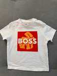 Tricou băiat, Hugo Boss, Alb/Orange, M86, 18 Luni