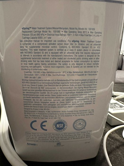 Filtru purificare apa Amway eSpring