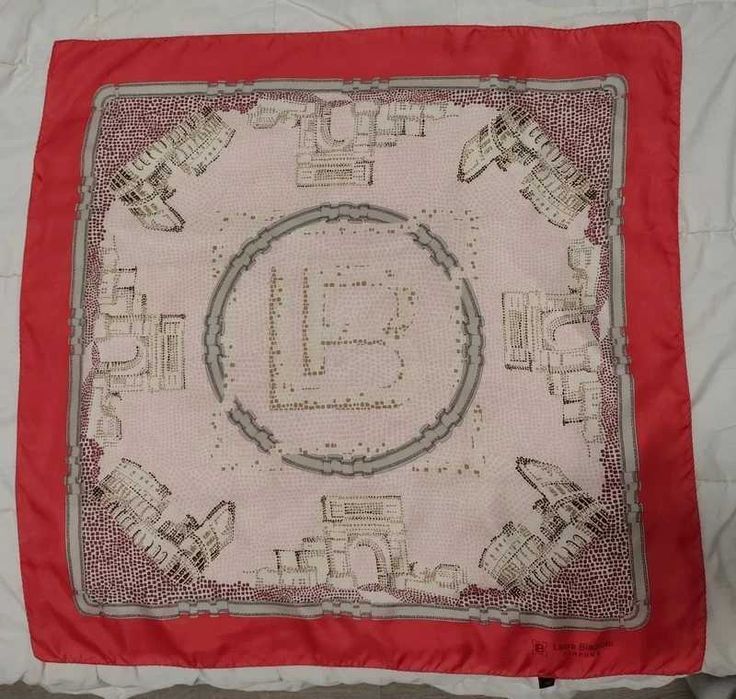 Eșarfă vintage 1990 Laura Biagiotti, mătase, logo