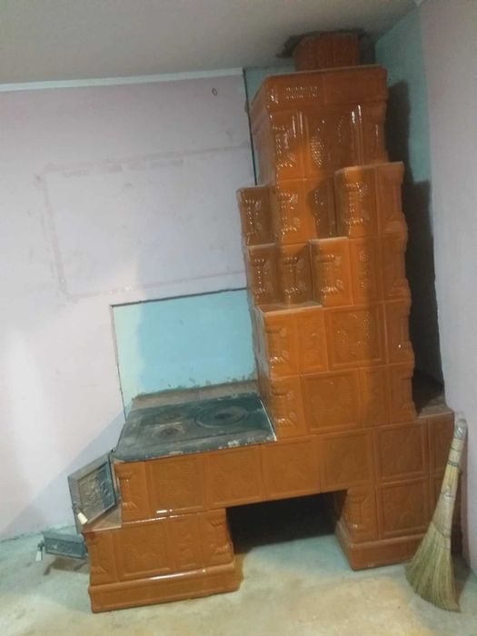 Vand sobă  de teracotă cu plita (completa)
