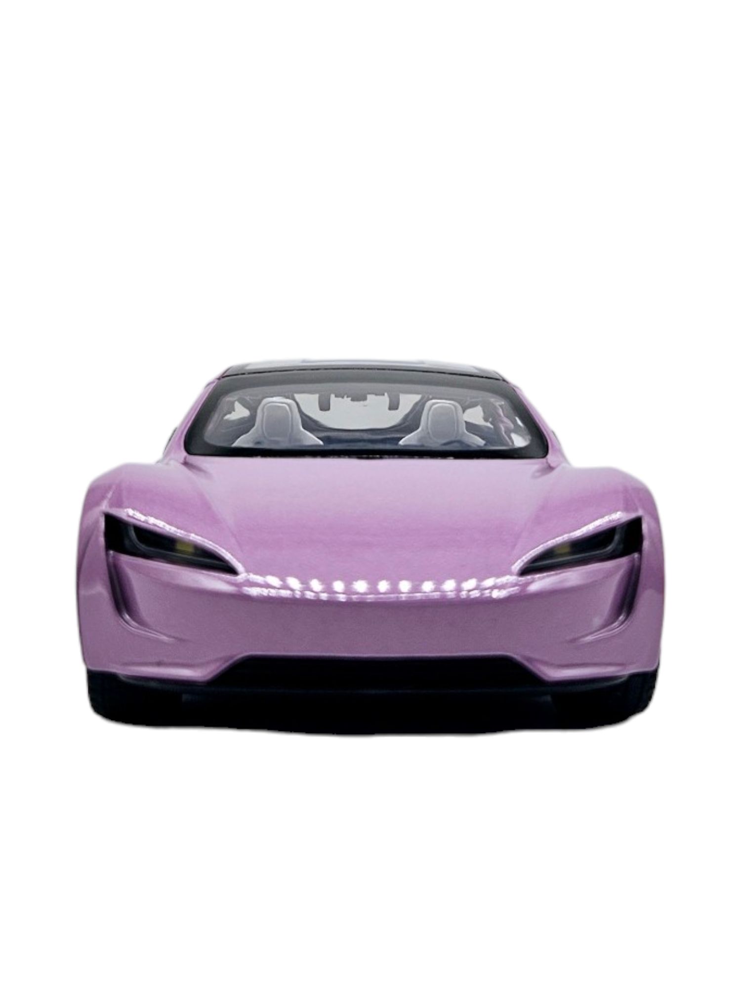 Masina metalica Tesla Roadster, Sunete si lumini, usi mobile 20cm,Lila