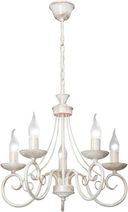 Candelabru VITALUCE VE3807-0/5, 5 becuri, alb cu auriu