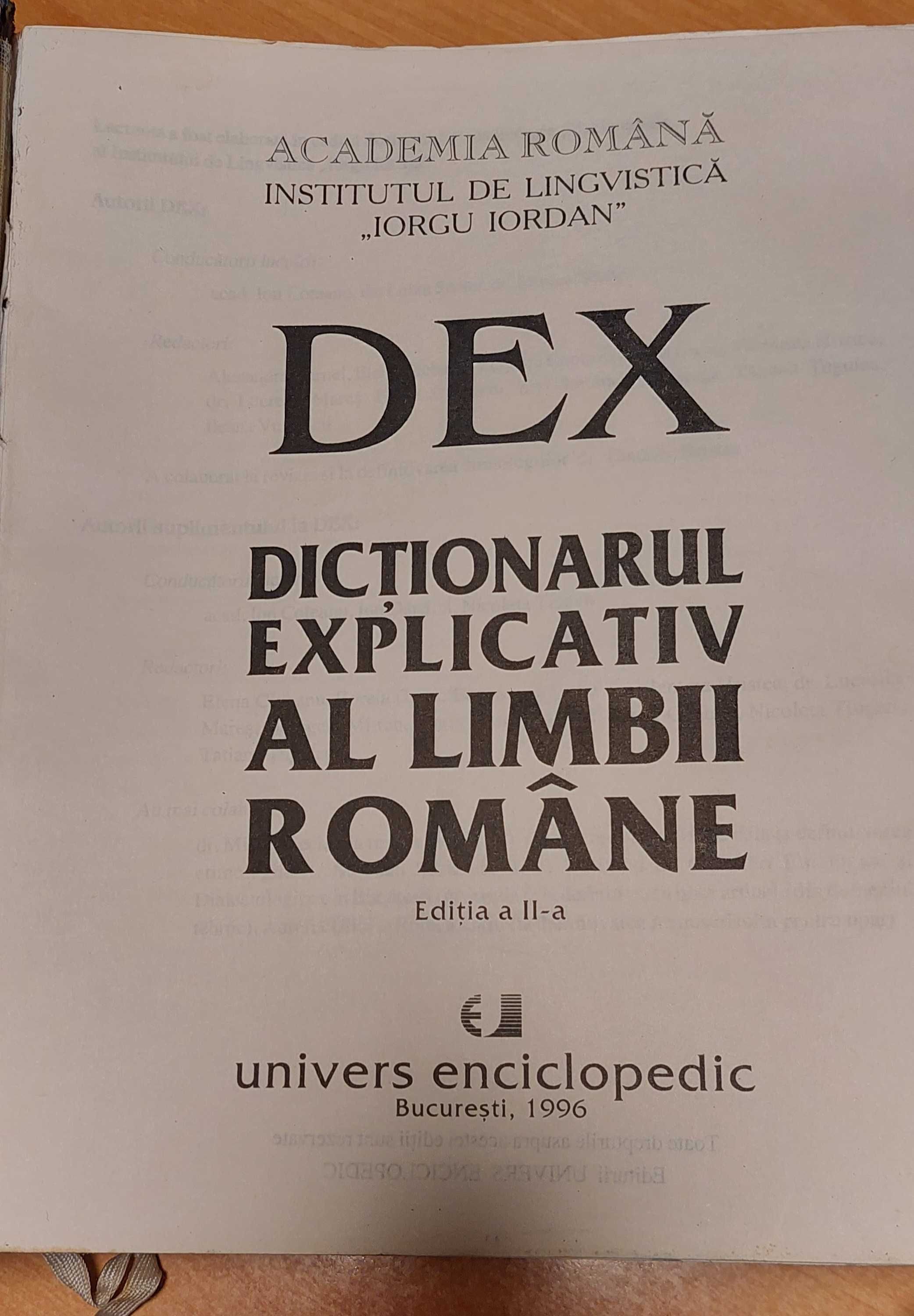 DEX  Dictionar Explicativ al limbii  romane - 1996