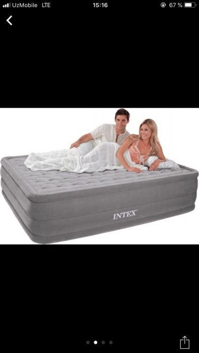 Надувная кровать Intex 64418, встроенный электрический насос 220 В, су