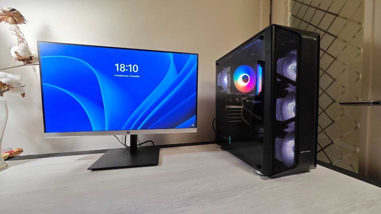 Компьютер i3-12100F/DDR4 16GB/RTX 2060 Super/SSD 1TB/SATA 1TB+Монитор