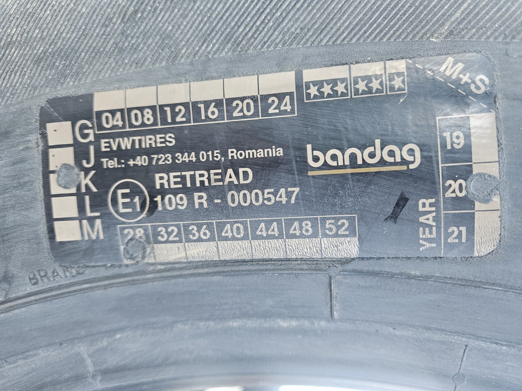 385/55 R22. 5, Anvelope resapate Bandag pe carcasa Continental