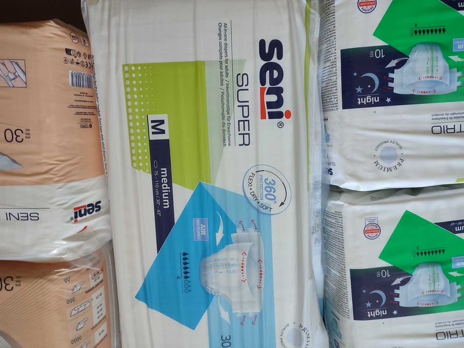Scutece adulti, Seni Super Trio, Seni Super si Aleze, marime M pachet