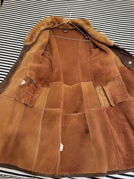 Palton vintage din blana și piele de oaie