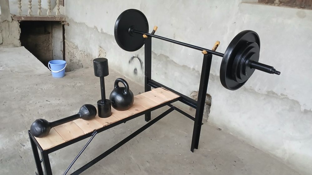 Shtanga jami:120kg, gantel, tosh 32kg