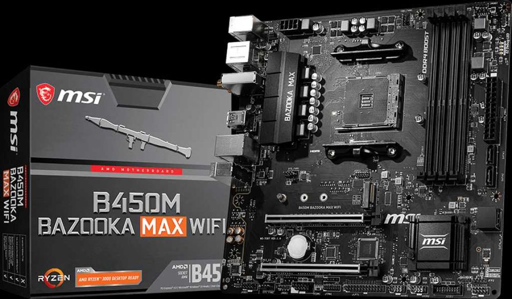 Дънна платка MSI B450M BAZOOKA MAX WIFI, сокет АМ4
