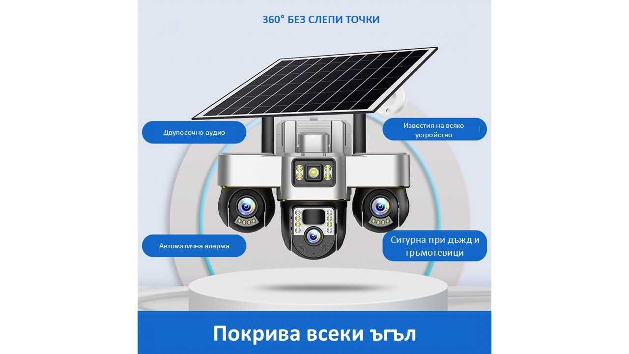 Соларна WiFi & 4G тройна камера с карта памет