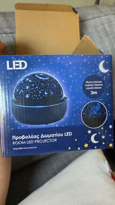 LED проектор нощна лампа за стая със сини звезди