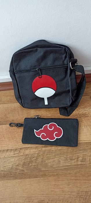 Set geanta umăr + penar anime Naruto Akatsuki