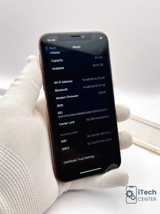 iPhone Xs, 64GB, Gold, 100% батерия, КАТО НОВ, ГАРАНЦИЯ!