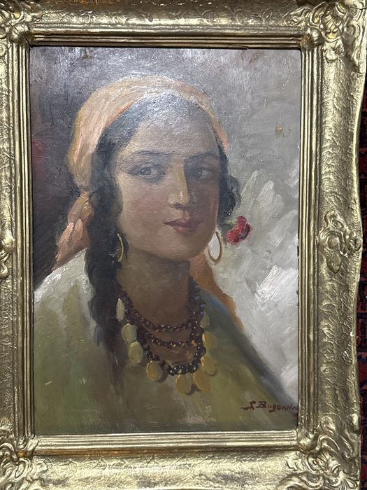 Portret tanara semnat S Bogdanovici