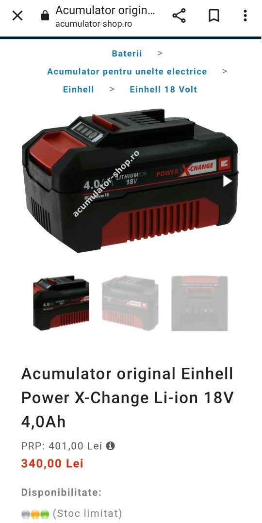 Kit Einhell/Mașină de polisat +Încărcător/Acumulator Original Einhell