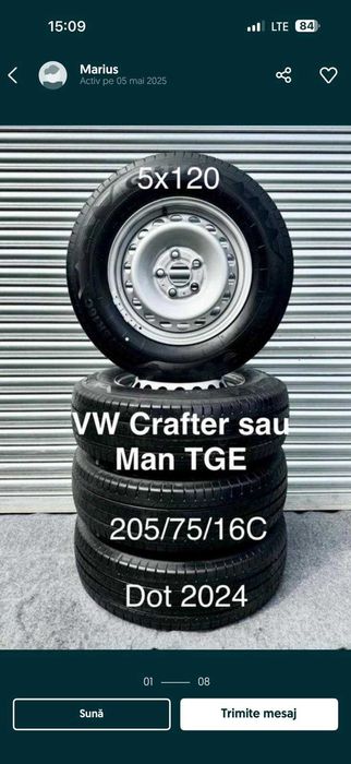 Jante originale 16” Crafter/Man ca NOI 2017-2025 5x120 Super Pret