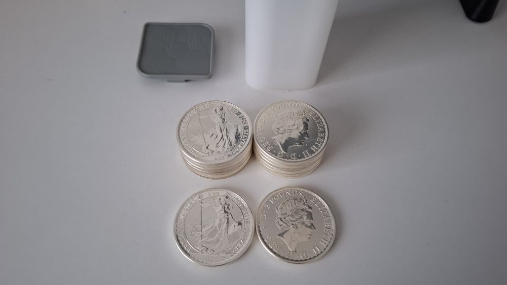 Monede, monezi lingou argint 1OZ, o uncie 0.999 Britannia