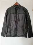 Haina jacheta moto piele maro/neagra marimea S-M noua