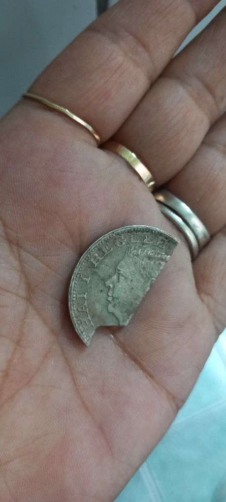 Moneda  argint tăiată,pt topit