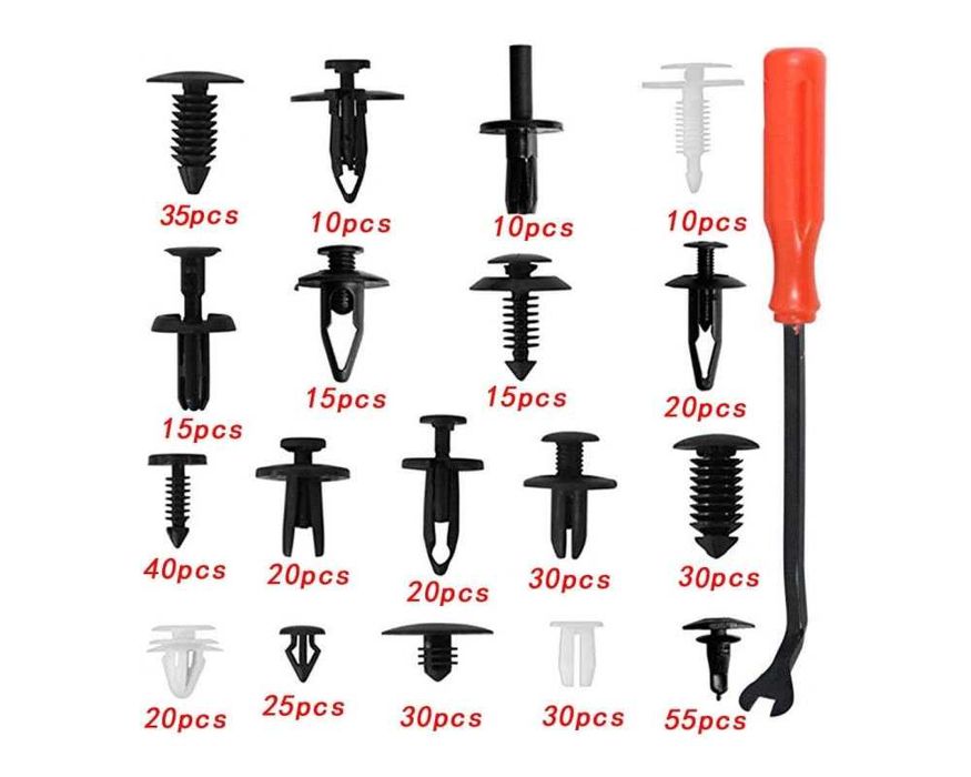 Щипки за интериор в кутия 421 броя Щипка за кори Клипсове с инструмент