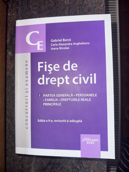 Vând Fișe de drept civil (ambele volume) și Fișe de procedura civilă