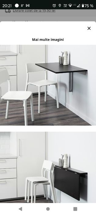 Masă Ikea BJURSTA 90 x 50 pliabilaă