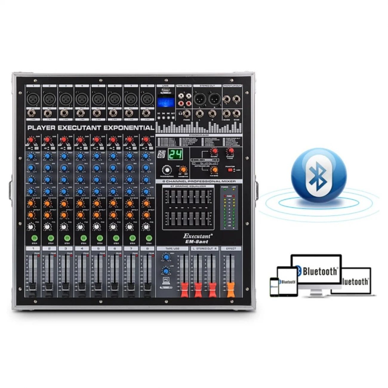 Mixer audio 12 canale cu amplificare 600W * 2