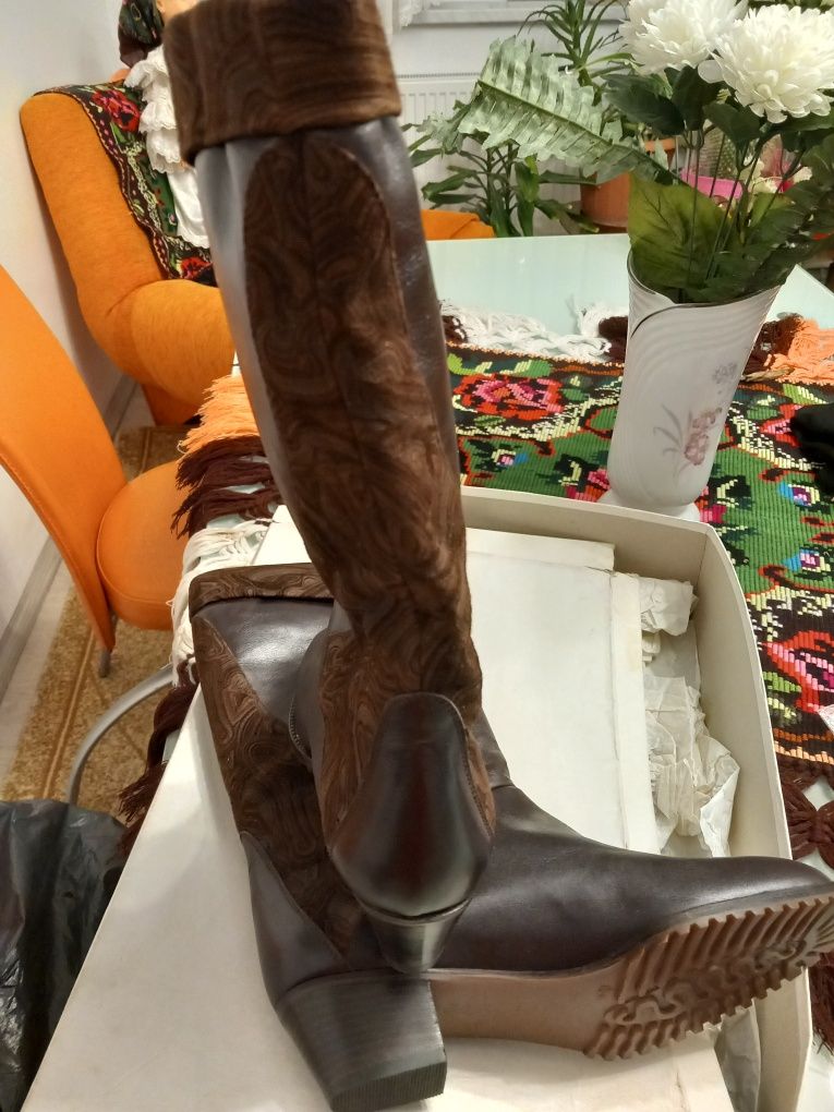 Cizme piele maro