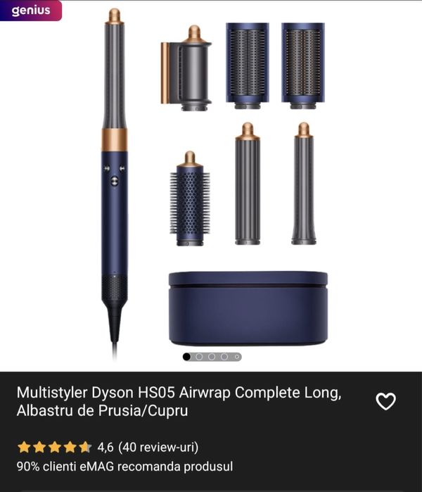 Multistyler Dyson HS05 Airwrap Complete Long, Albastru de Prusia/Cupru