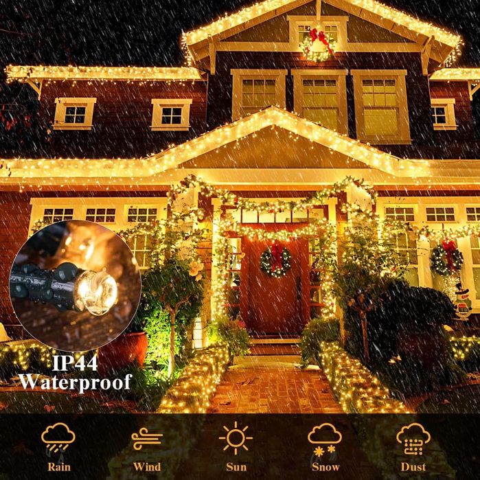 40M 300LEDs Fairy Lights Outdoor с таймер Коледни светлини