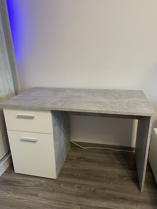 Birou modern din pal gri/alb