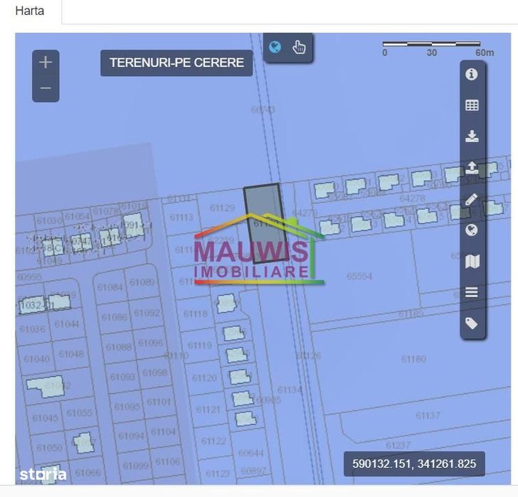 Vand un lot de teren cu suprafata de 1000 mp in zona Tunari
