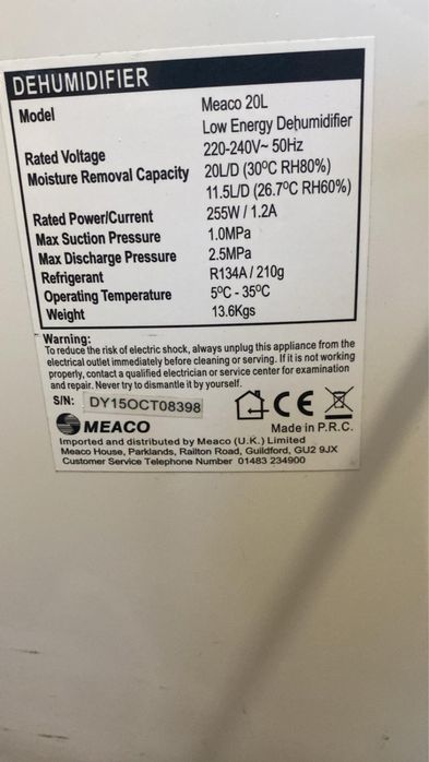 Dezumificator Meaco 20L